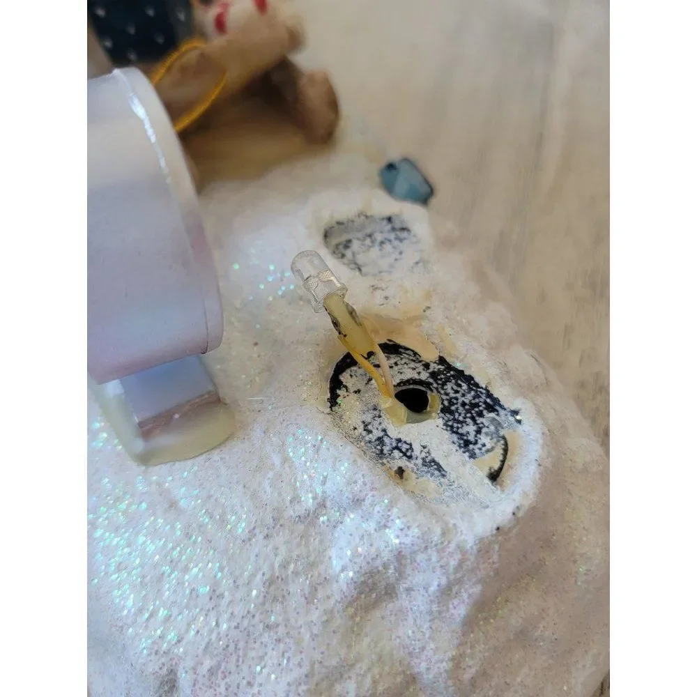 Be jolly snowman AS IS light up music Xmas‎ figure glitter tree candy cane
